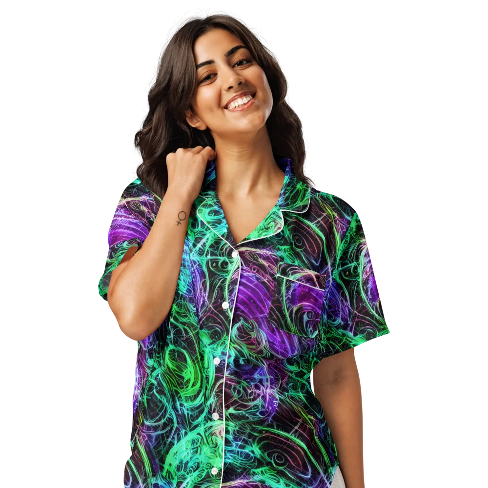 Midnight Bioflux on Women's Short Sleeve Pajama Top — Front