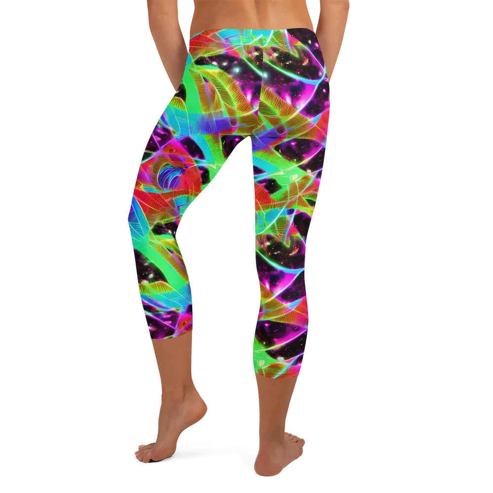 Stellar Jungle on Capri Leggings — Back