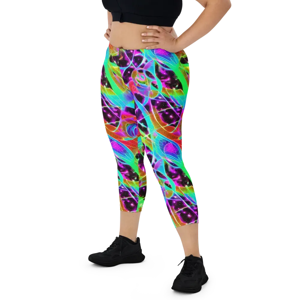 Stellar Jungle on Capri Leggings — Front
