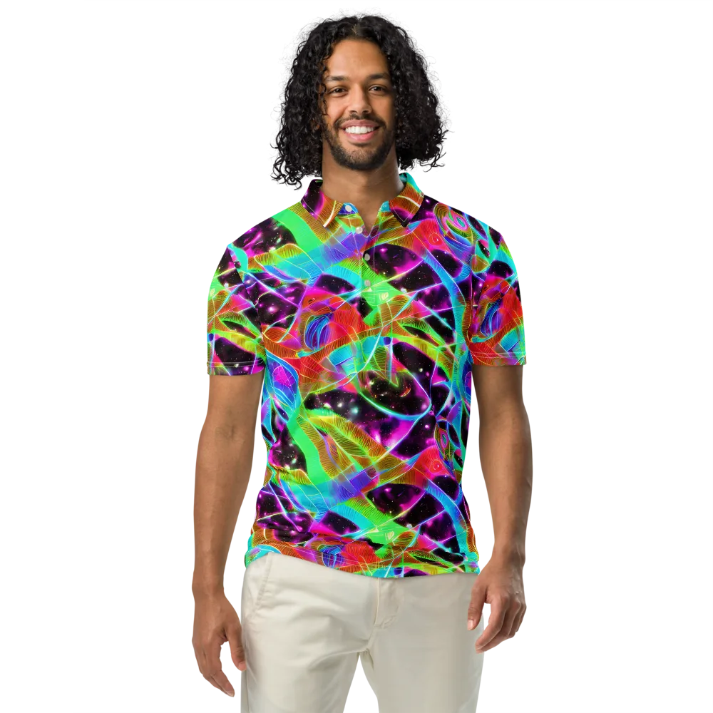 Stellar Jungle on Men's Slim Fit Polo Shirt — Front