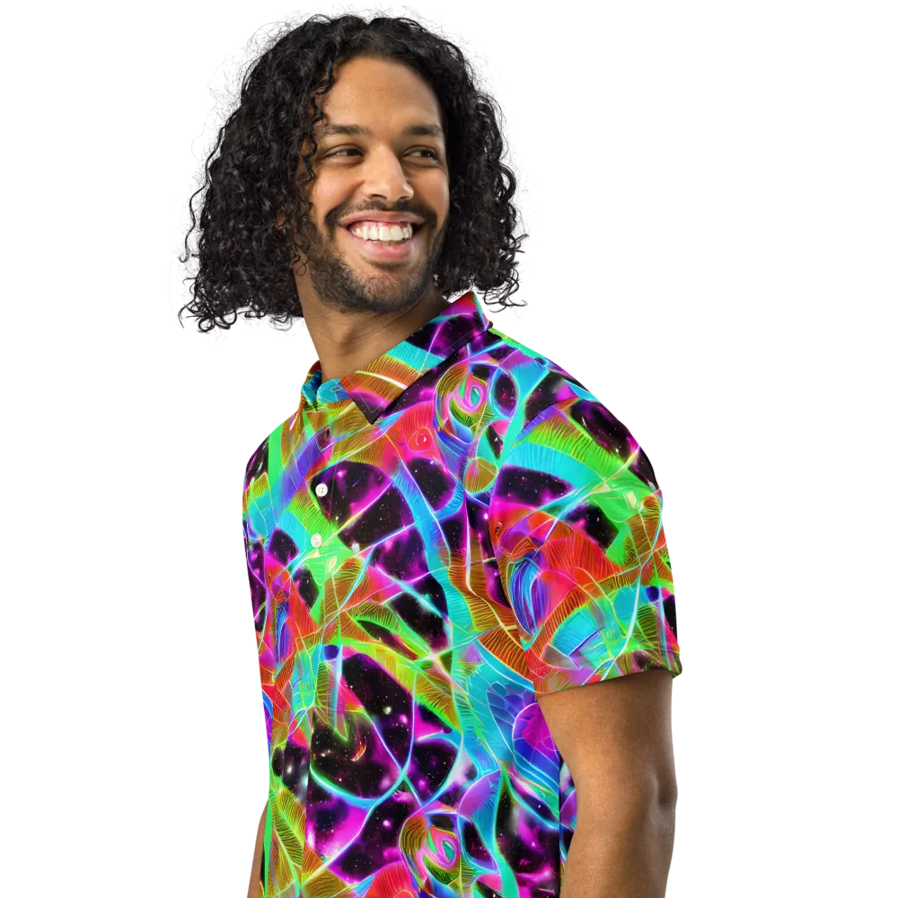 Stellar Jungle on Men's Slim Fit Polo Shirt — Left Front