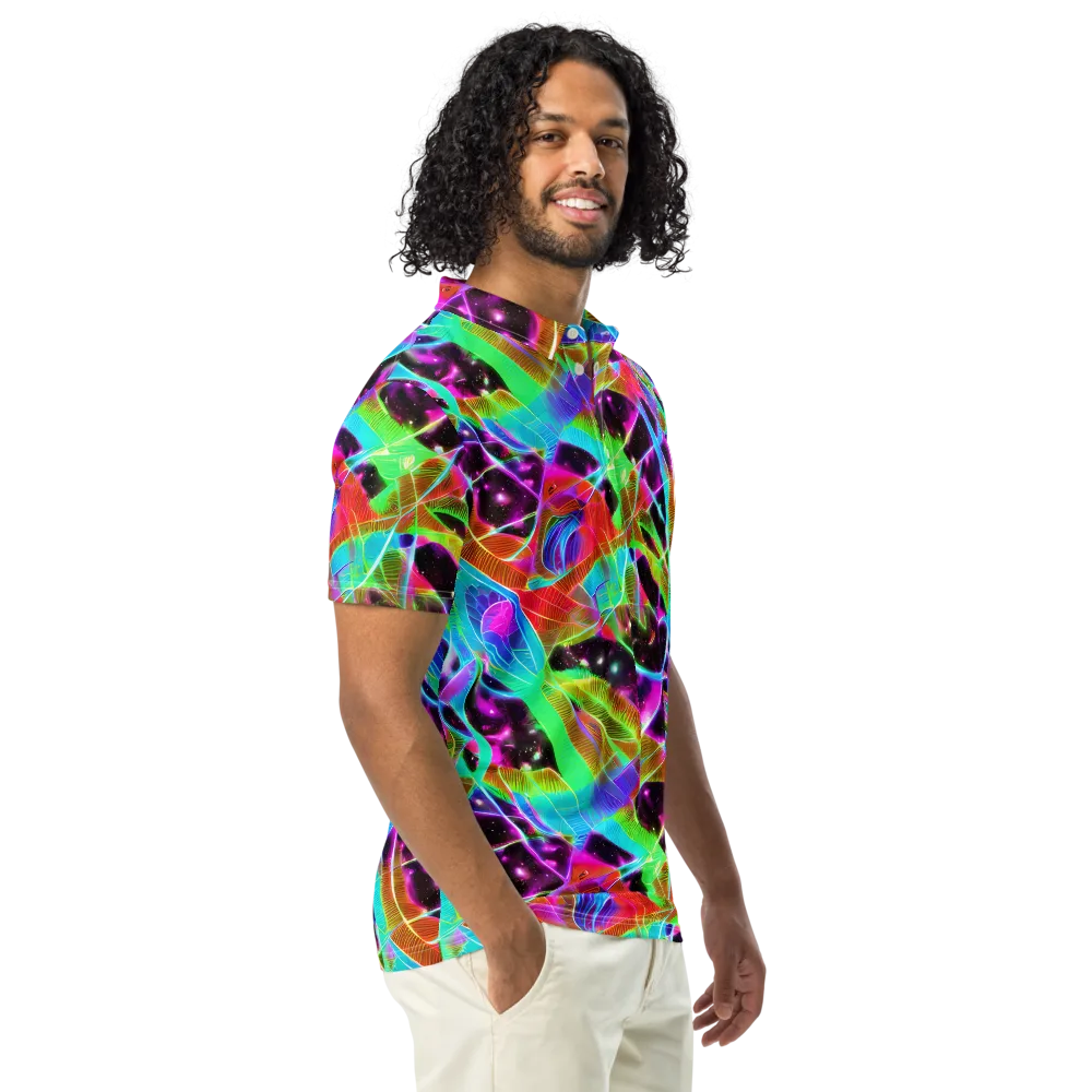 Stellar Jungle on Men's Slim Fit Polo Shirt — Right Front