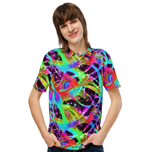 Stellar Jungle on a Men's Slim Fit Polo Shirt