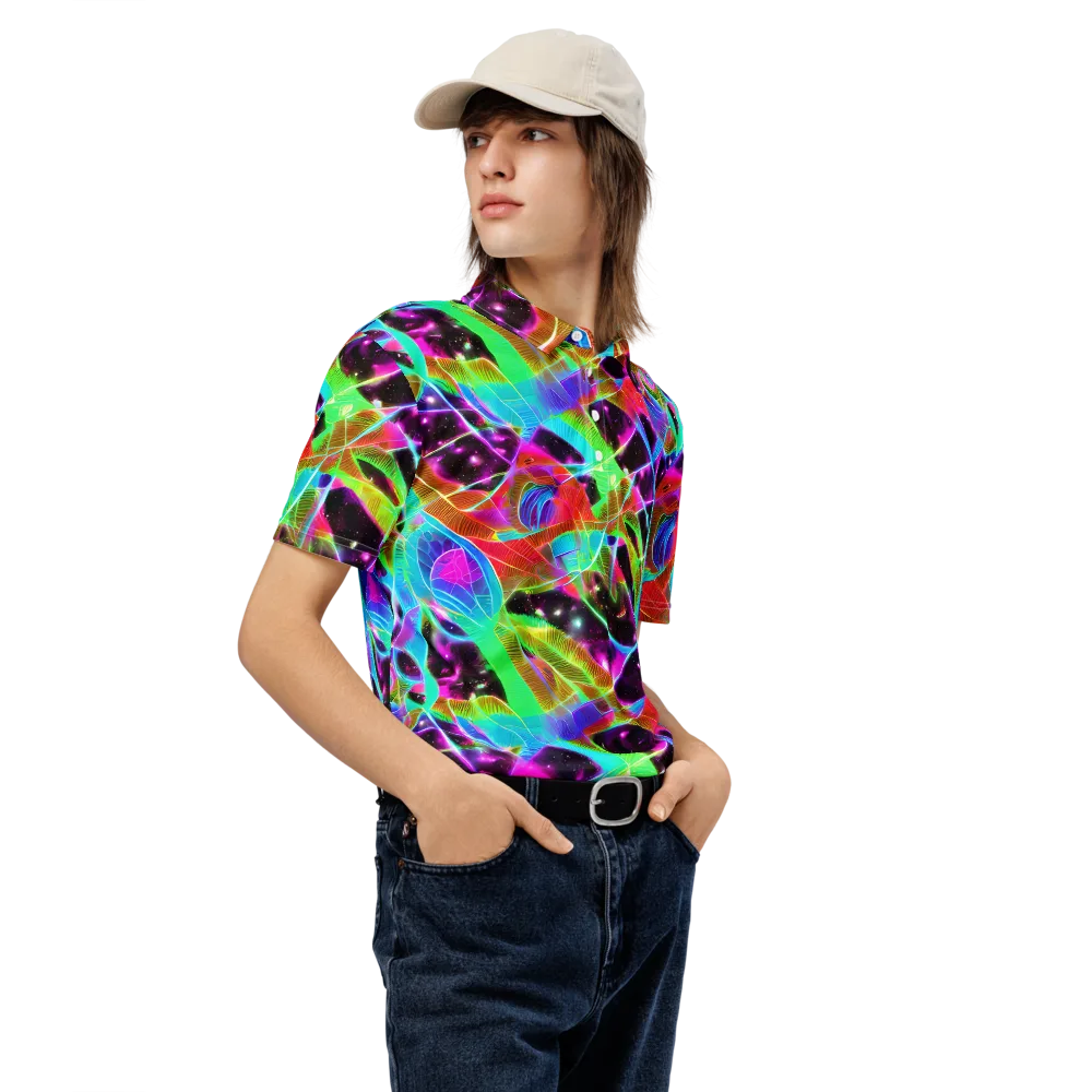 Stellar Jungle on Men's Slim Fit Polo Shirt — Right Front