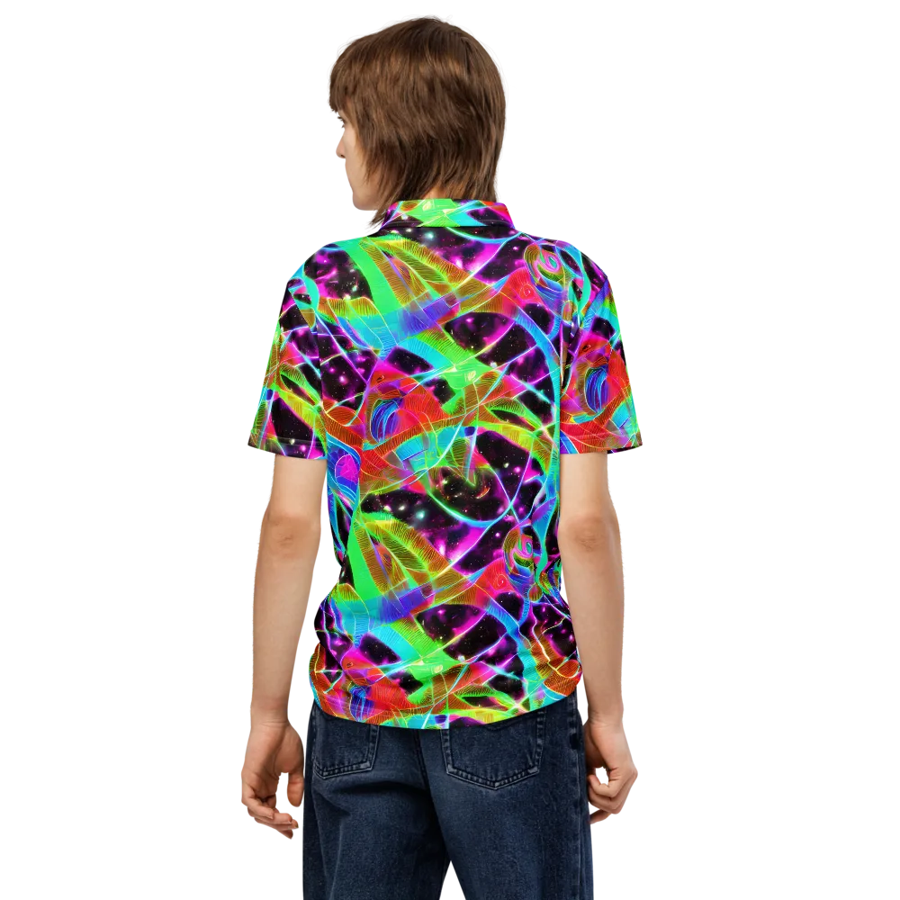 Stellar Jungle on Men's Slim Fit Polo Shirt — Back