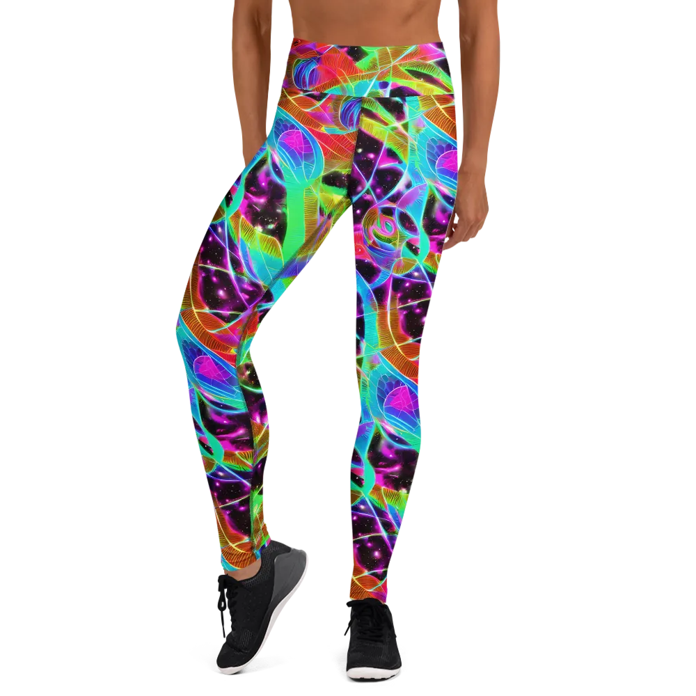 Stellar Jungle on Yoga Leggings — Front