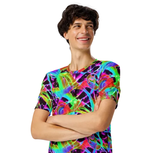 Stellar Jungle on a Men's Crew Neck T-Shirt