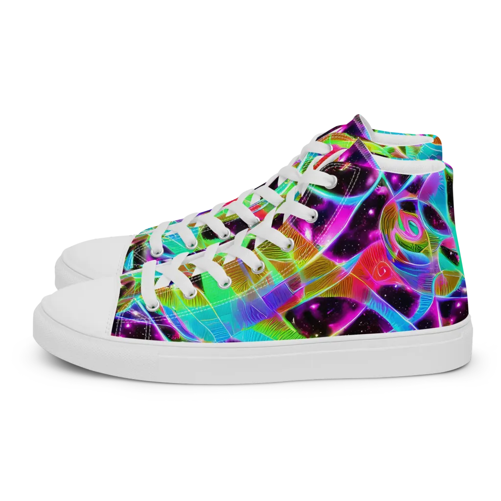 Stellar Jungle on Men's High Top Canvas Shoes — Left