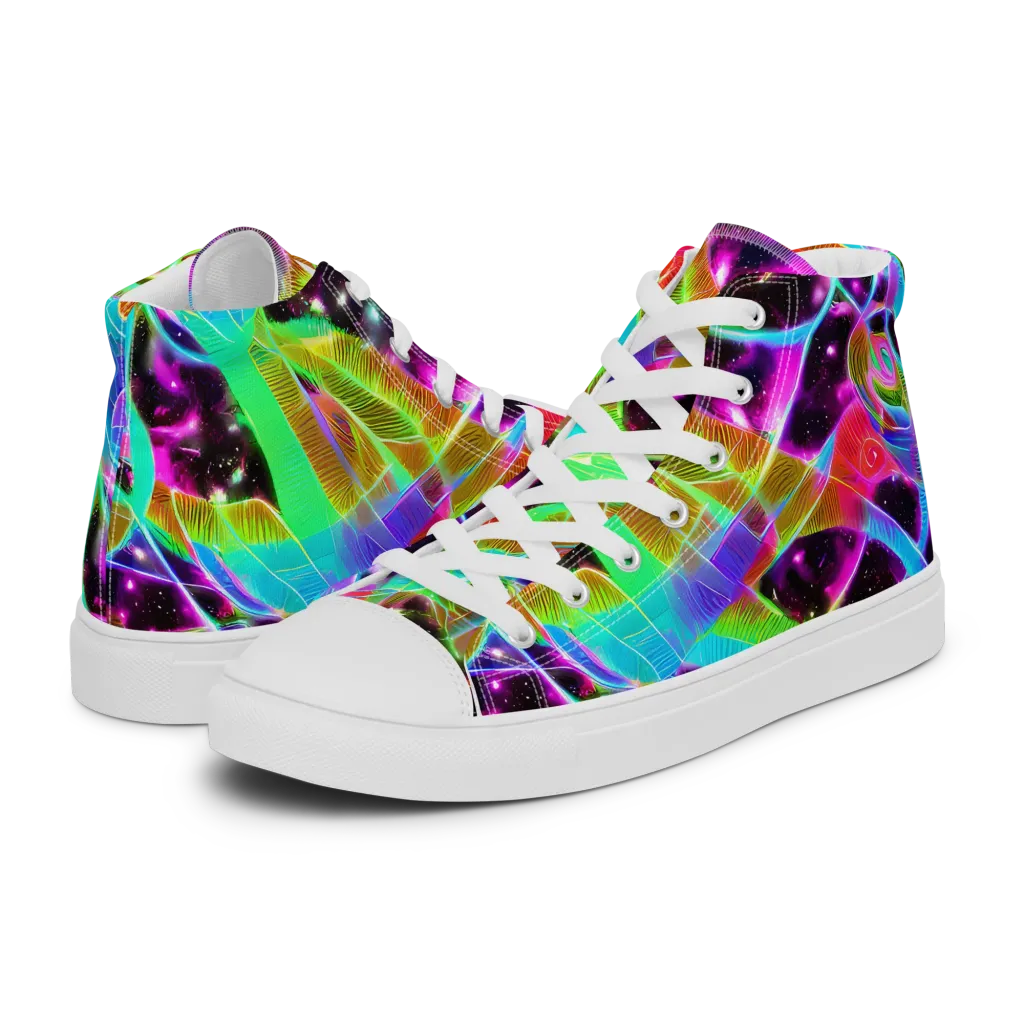Stellar Jungle on Men's High Top Canvas Shoes — Left