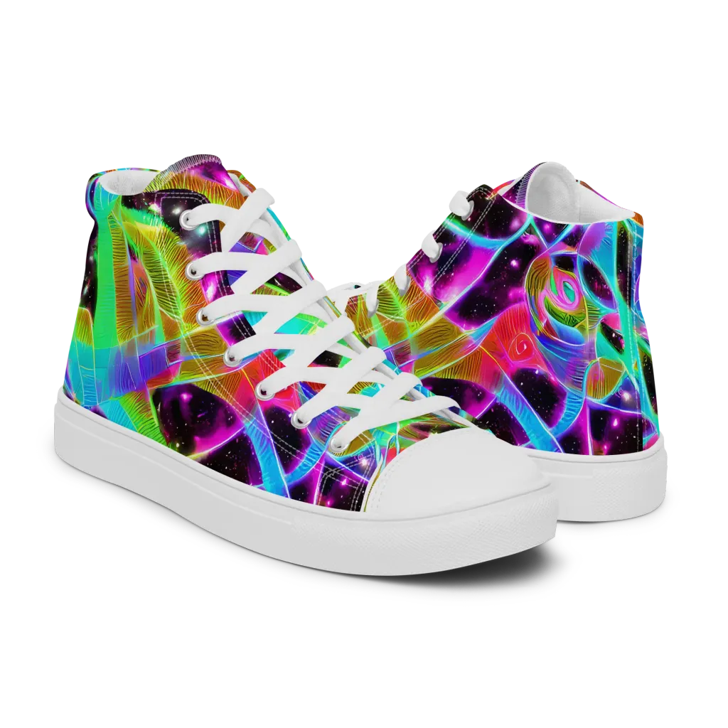 Stellar Jungle on Men's High Top Canvas Shoes — Right