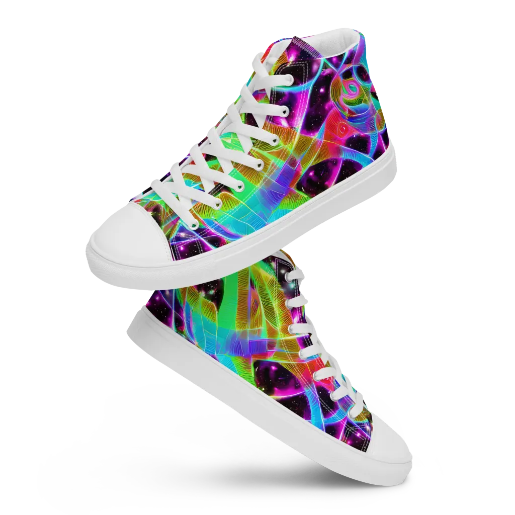 Stellar Jungle on Men's High Top Canvas Shoes — Front