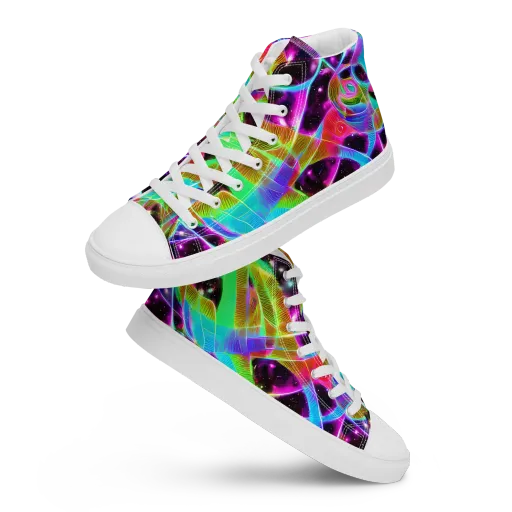 Stellar Jungle on a Men's High Top Canvas Shoes