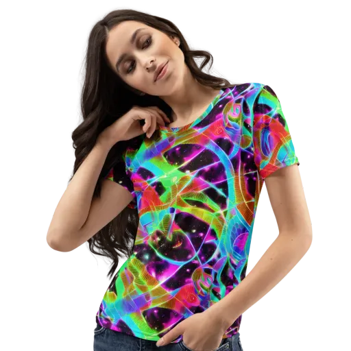 Stellar Jungle on a Women's Crew Neck T-Shirt