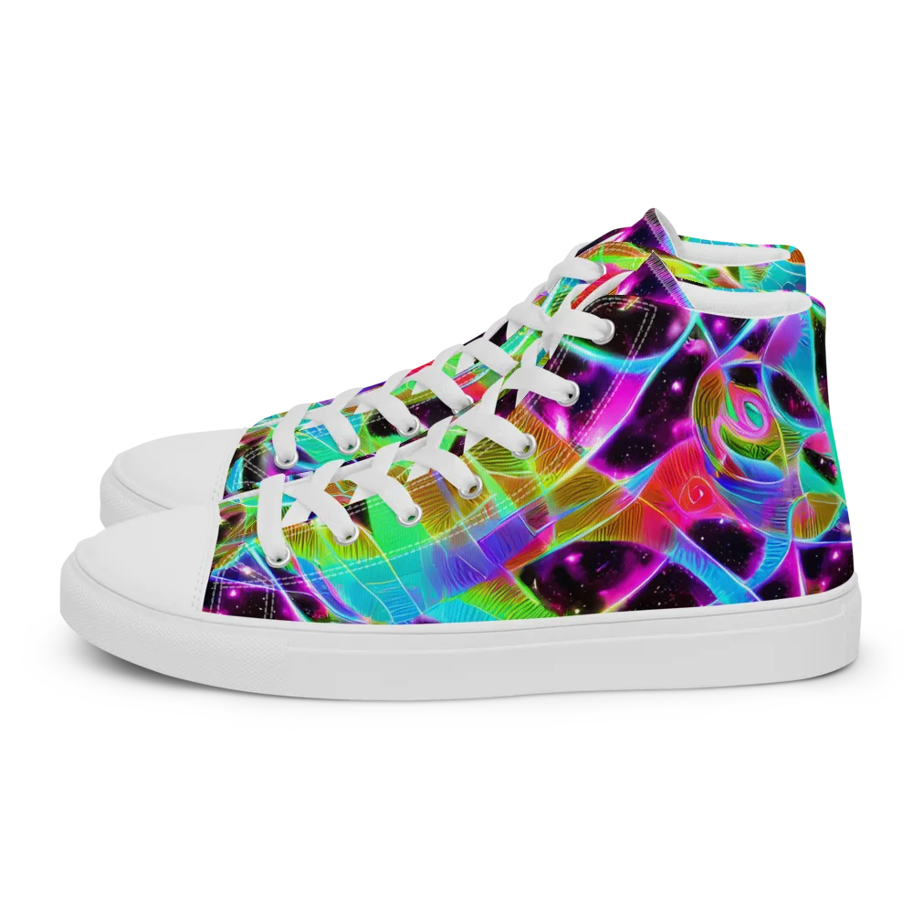 Stellar Jungle on Women's High Top Canvas Shoes — Left