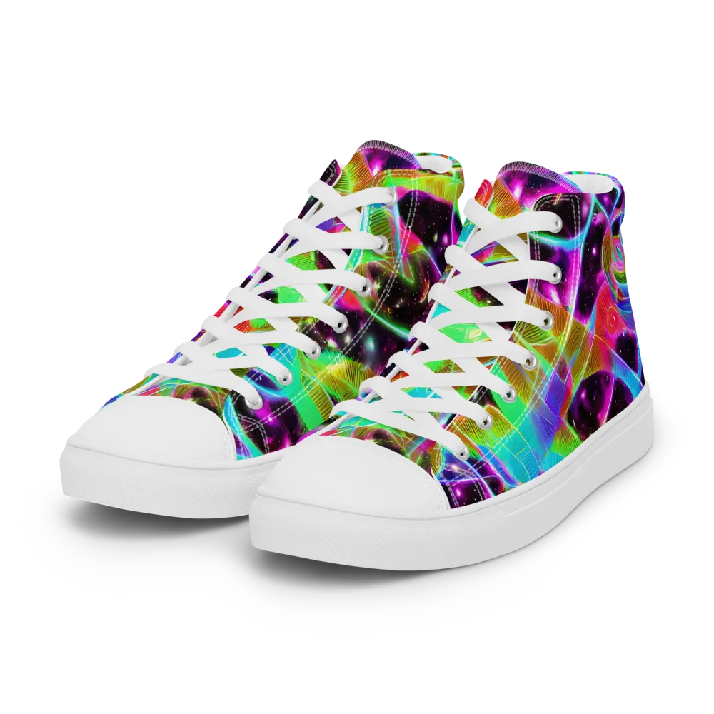 Stellar Jungle on Women's High Top Canvas Shoes — Left Front