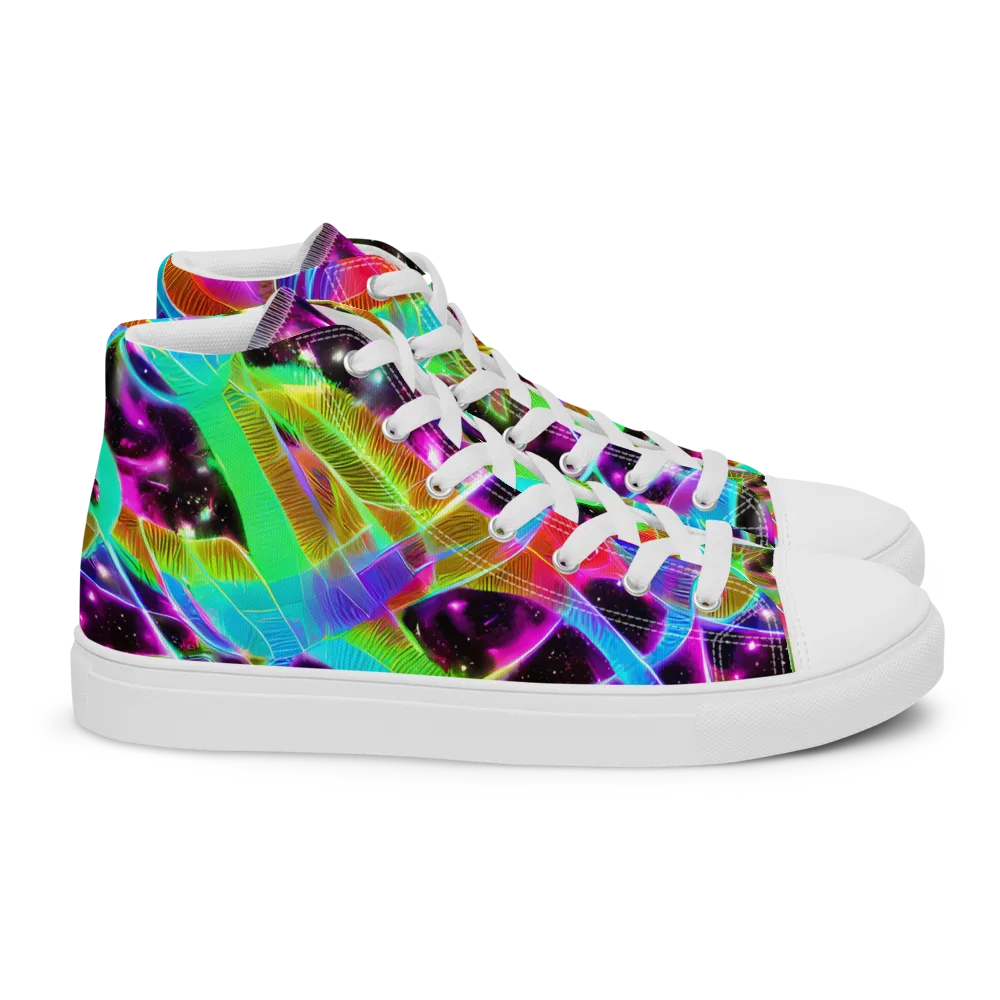 Stellar Jungle on Women's High Top Canvas Shoes — Right
