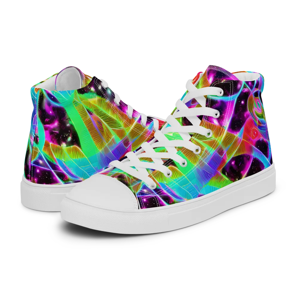Stellar Jungle on Women's High Top Canvas Shoes — Left