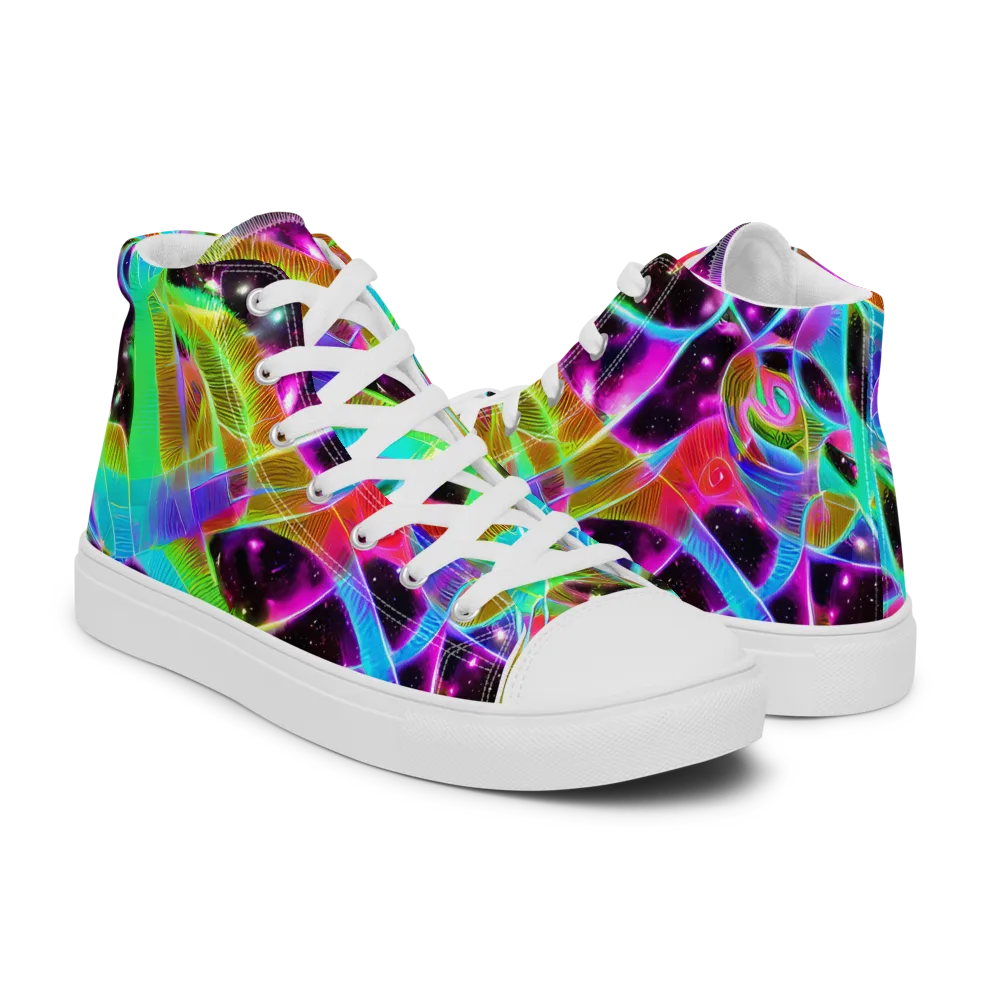 Stellar Jungle on Women's High Top Canvas Shoes — Right