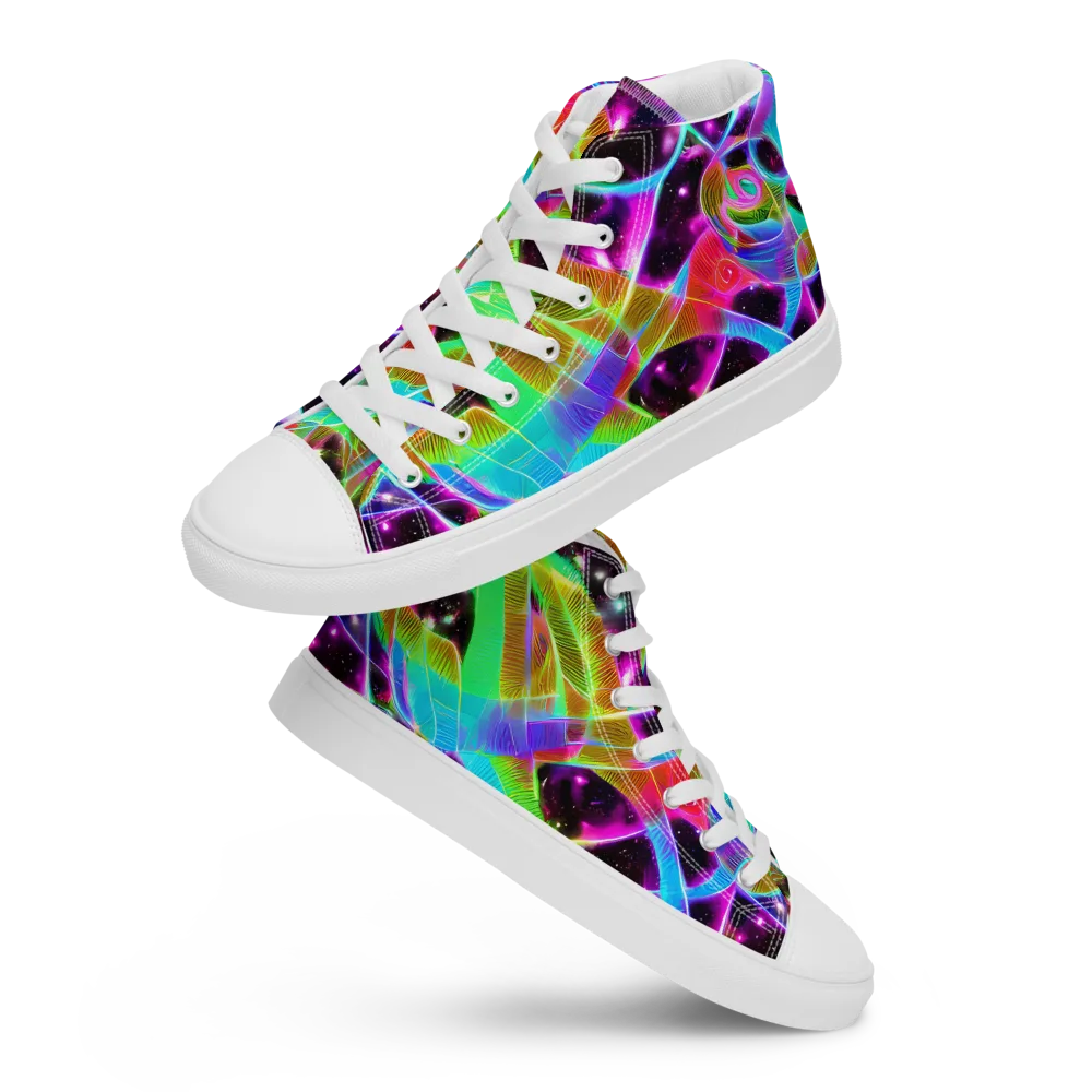 Stellar Jungle on Women's High Top Canvas Shoes — Front