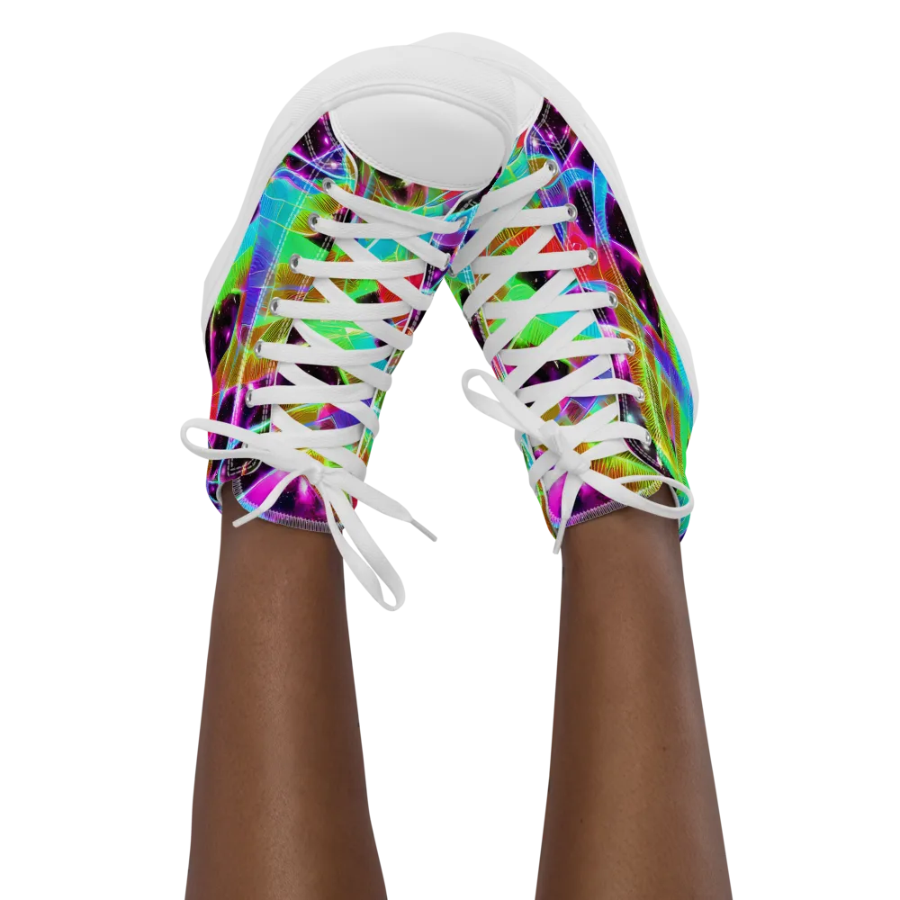 Stellar Jungle on Women's High Top Canvas Shoes — Front