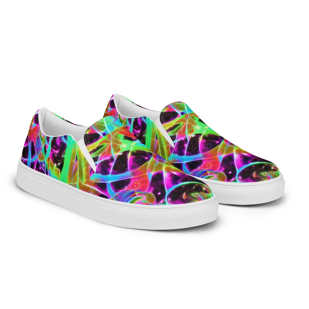 Stellar Jungle on Men's Slip-On Canvas Shoes — Right Front