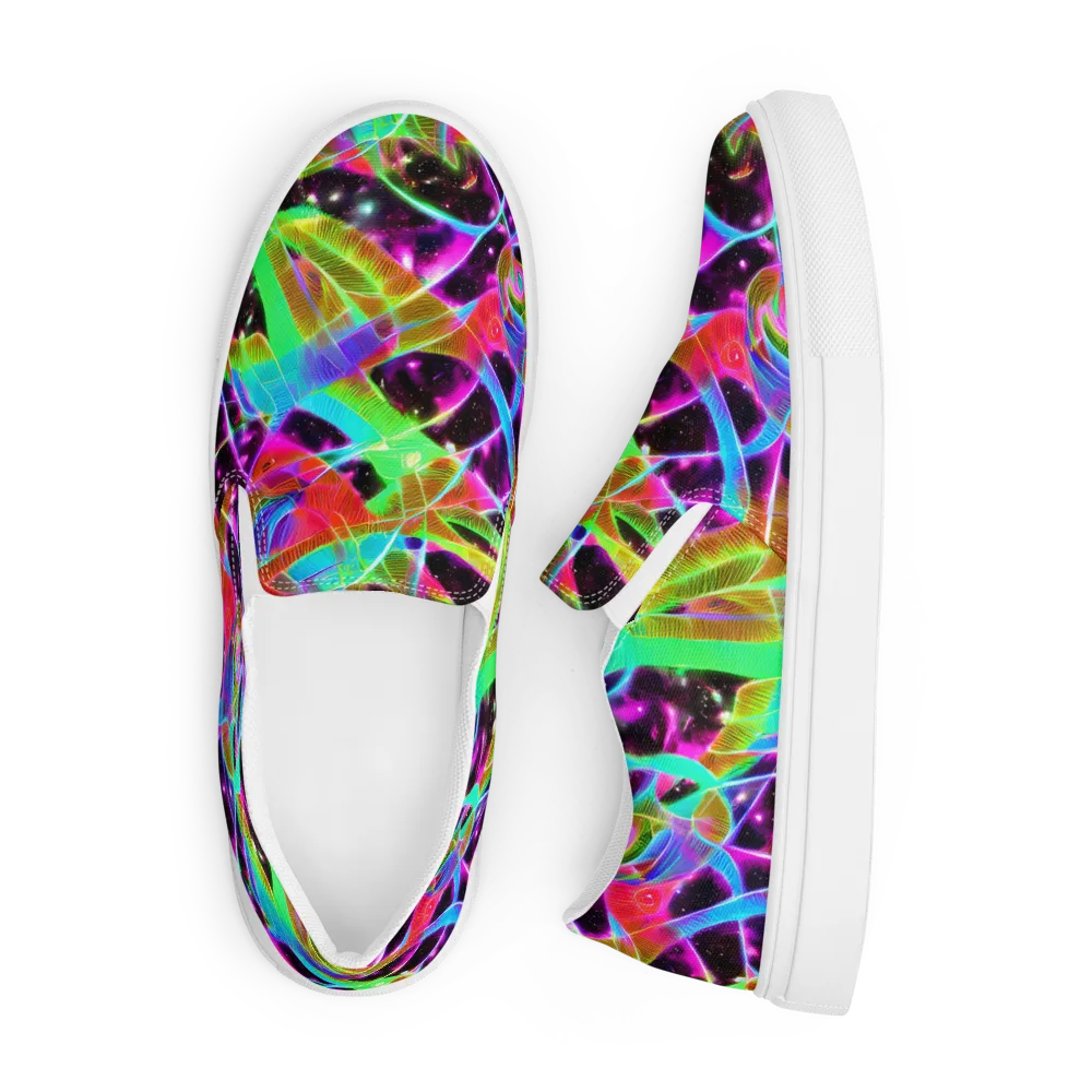 Stellar Jungle on Men's Slip-On Canvas Shoes — Front