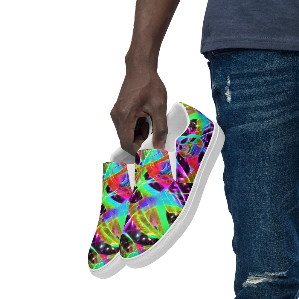 Stellar Jungle on Men's Slip-On Canvas Shoes — Left Front