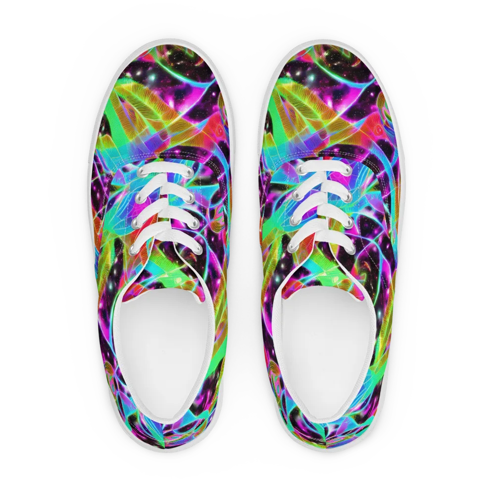 Stellar Jungle on Men's Lace-Up Canvas Shoes — Front