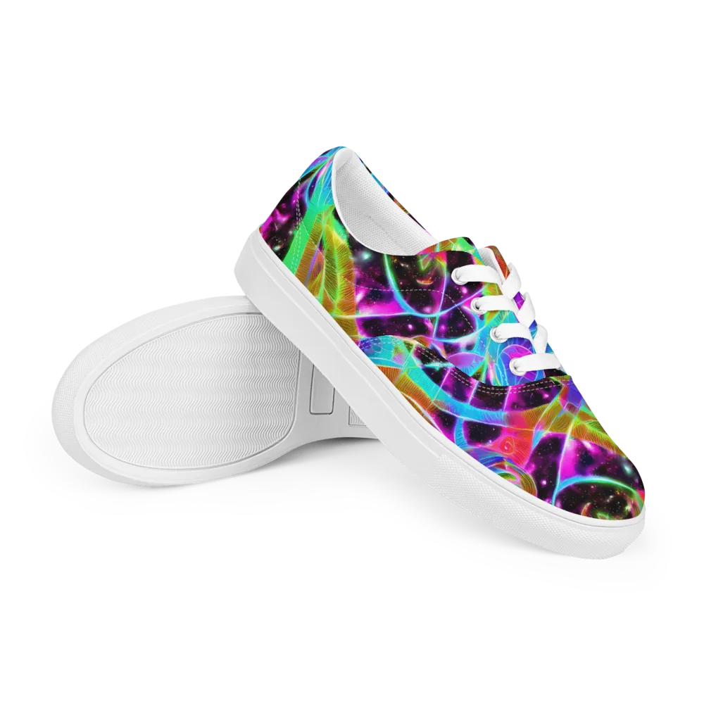 Stellar Jungle on Men's Lace-Up Canvas Shoes — Right Front