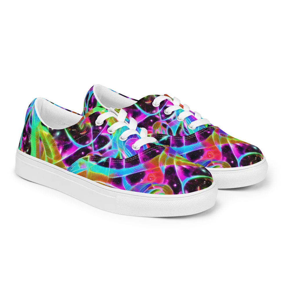 Stellar Jungle on Men's Lace-Up Canvas Shoes — Right Front