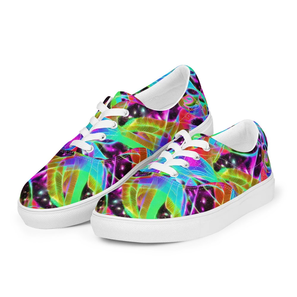 Stellar Jungle on Men's Lace-Up Canvas Shoes — Left Front