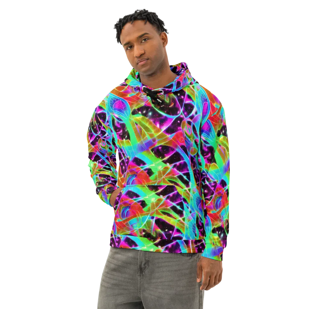 Stellar Jungle on Cotton Hoodie — Left Front