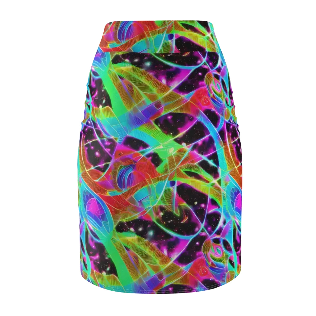Stellar Jungle on Pencil Skirt — Back