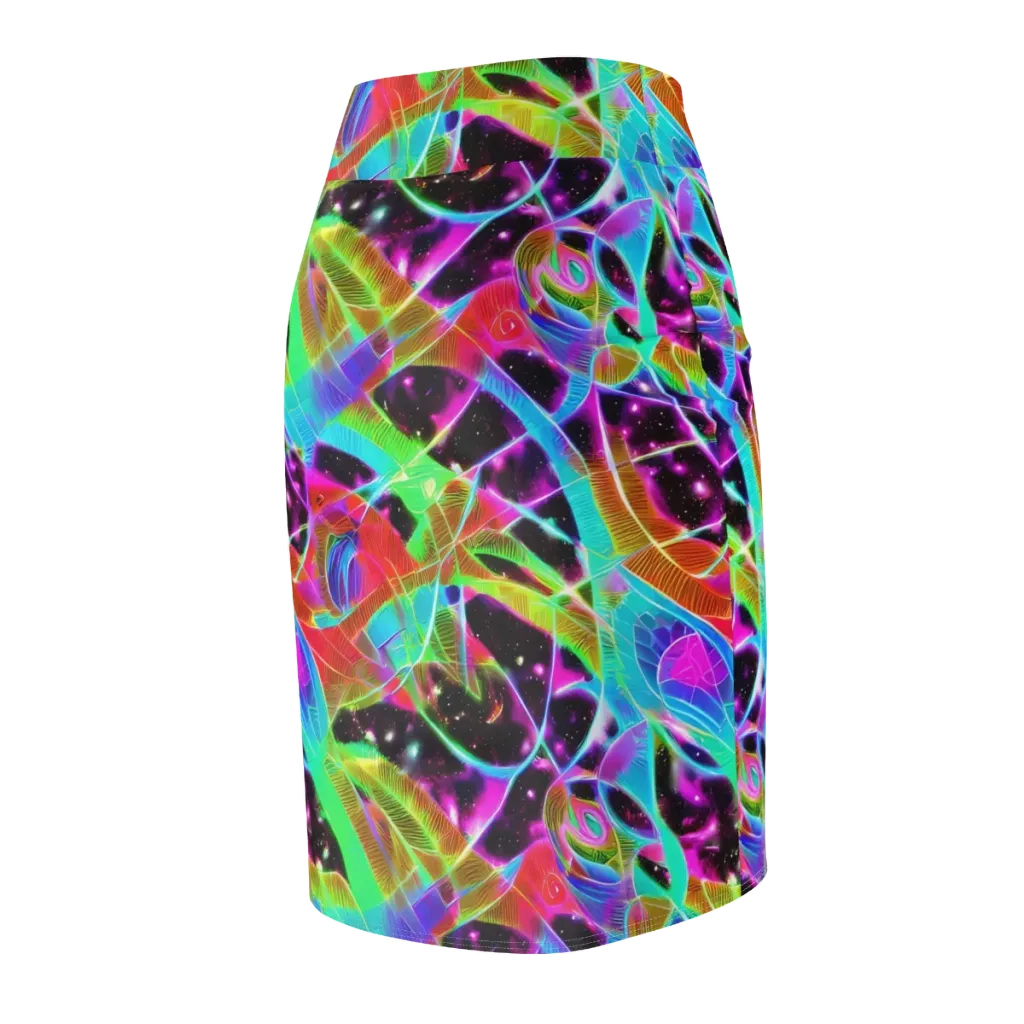 Stellar Jungle on Pencil Skirt — Back Side