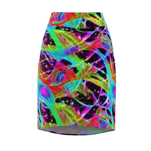 Stellar Jungle on a Pencil Skirt