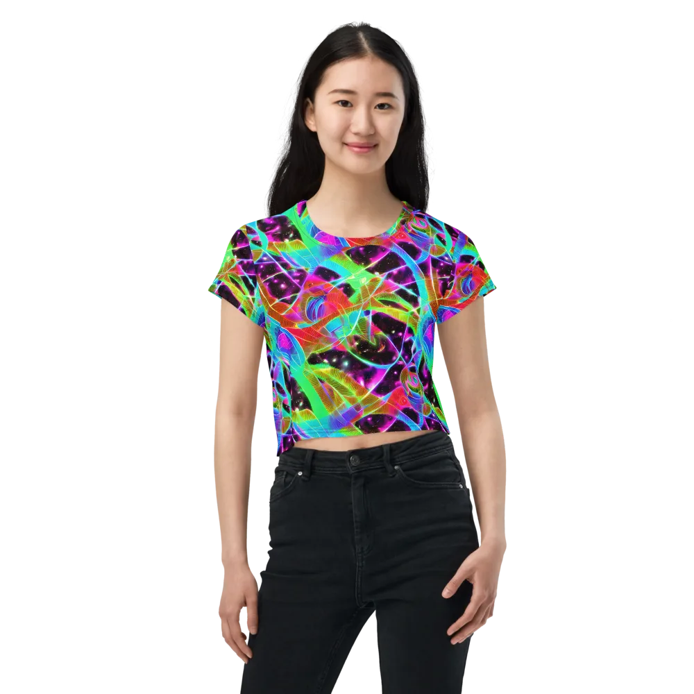 Stellar Jungle on Crop Tee — Front