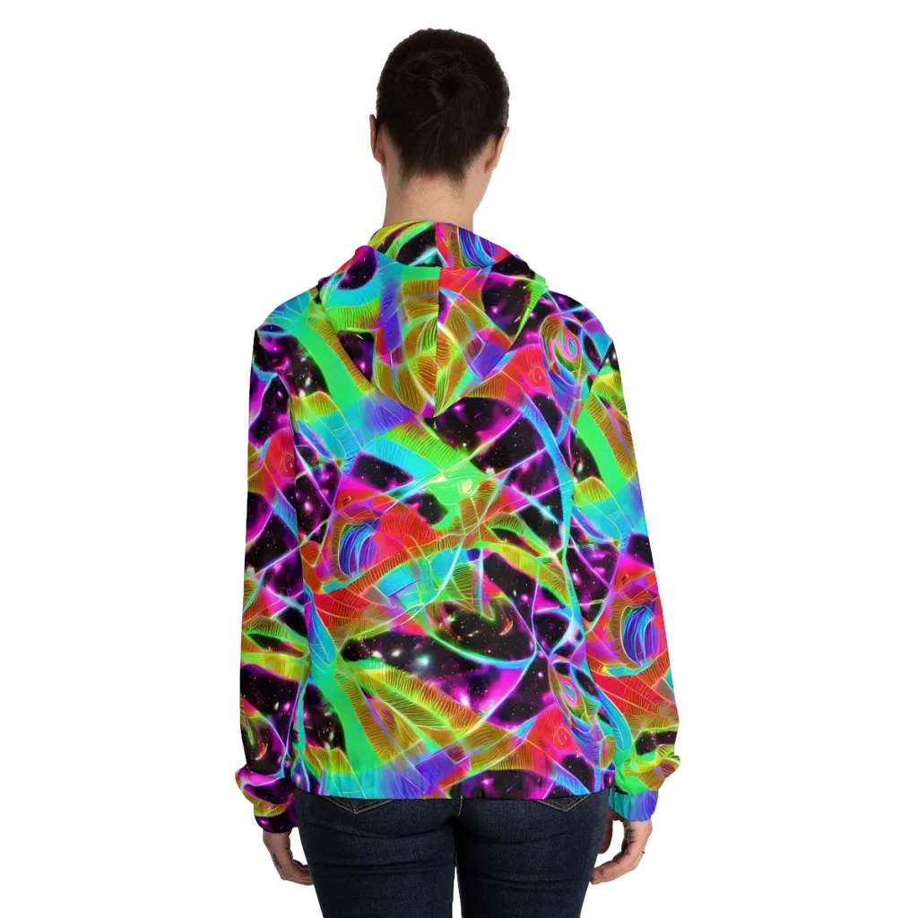 Stellar Jungle on Women's Full-Zip Hoodie — Back On Person