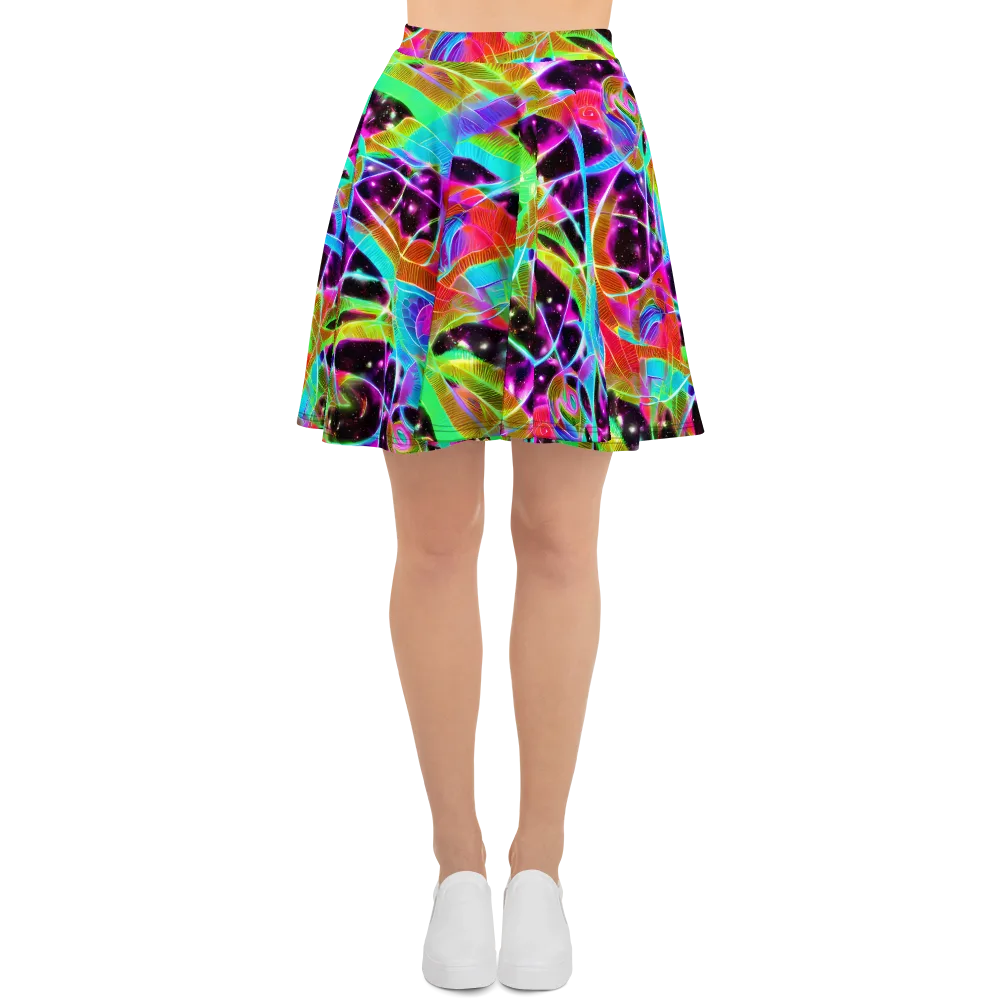 Stellar Jungle on Skater Skirt — Front