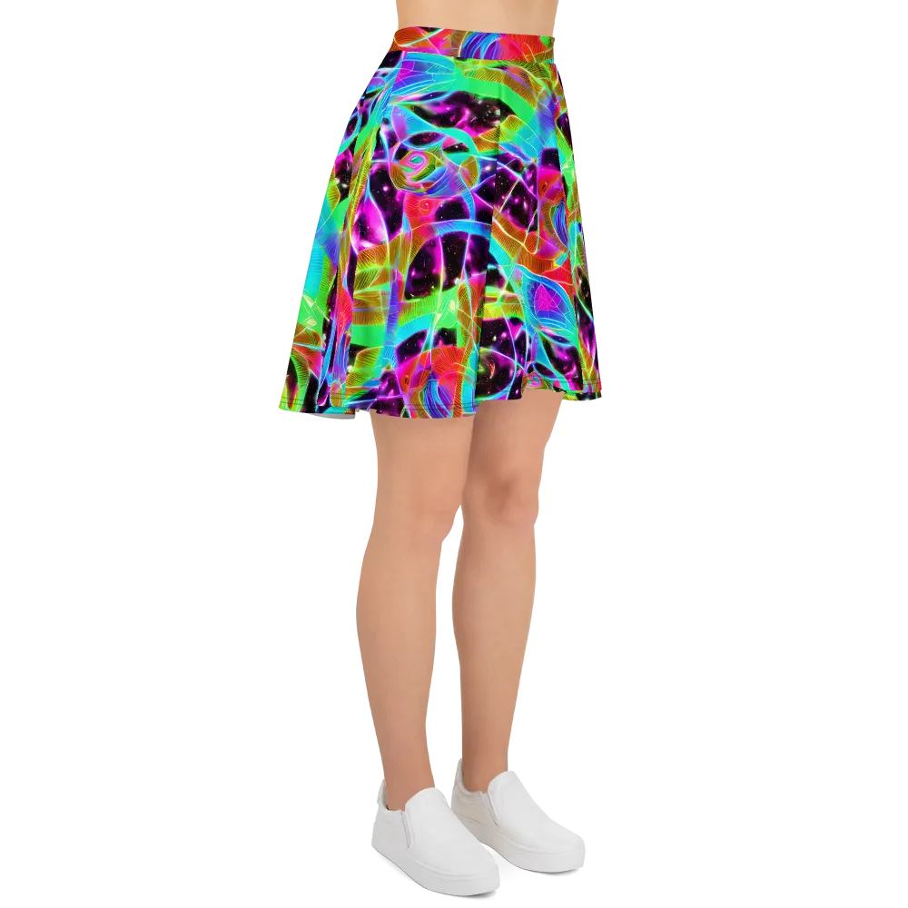Stellar Jungle on Skater Skirt — Right