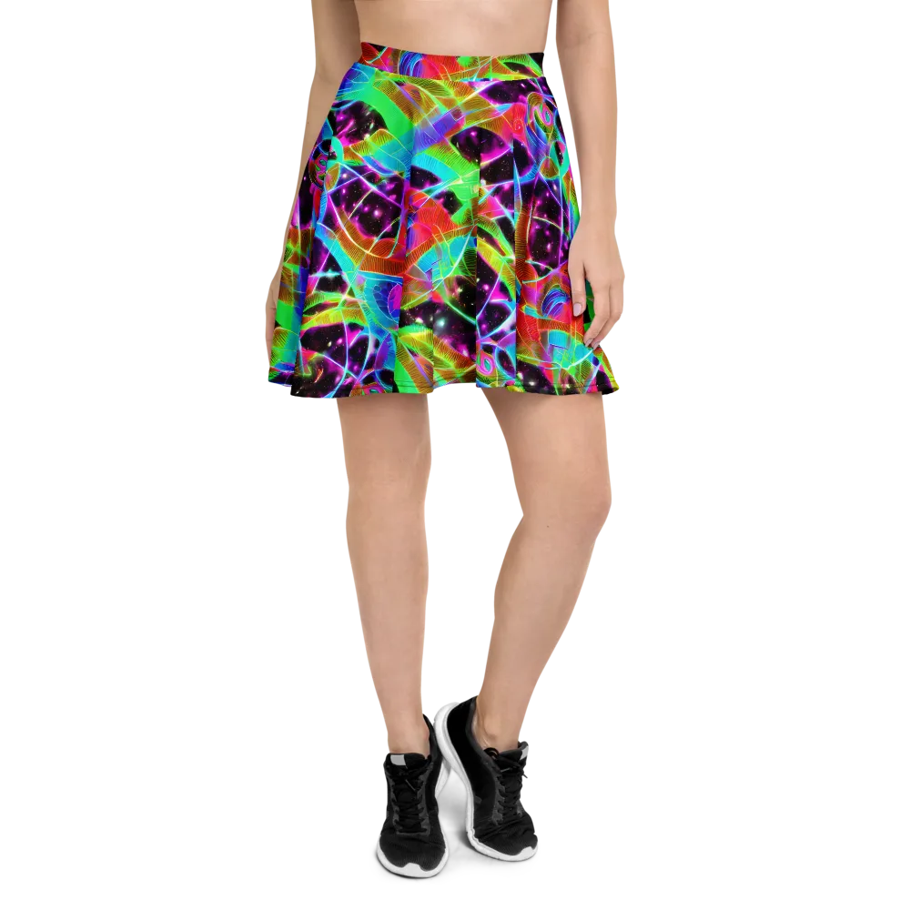 Stellar Jungle on Skater Skirt — Front