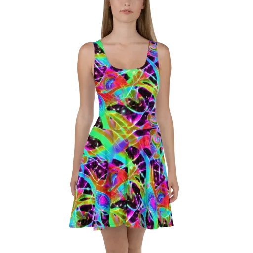 Stellar Jungle on a Skater Dress