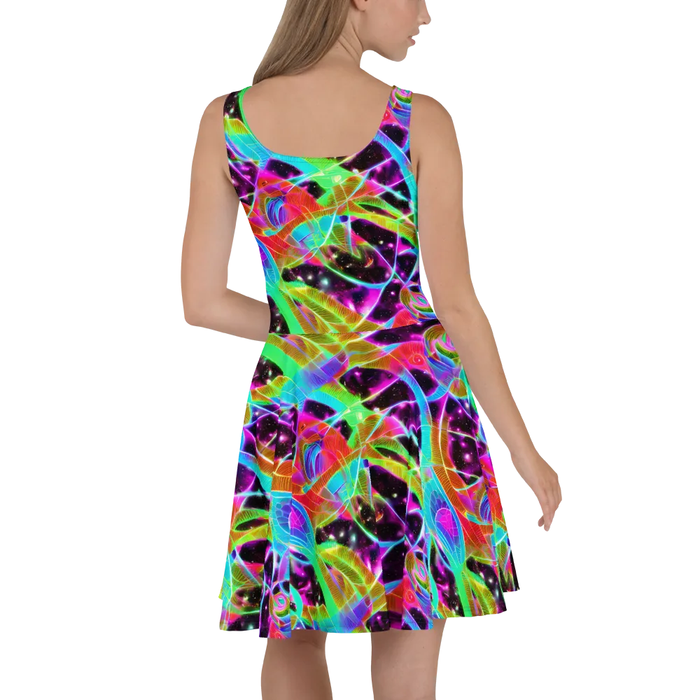 Stellar Jungle on Skater Dress — Back