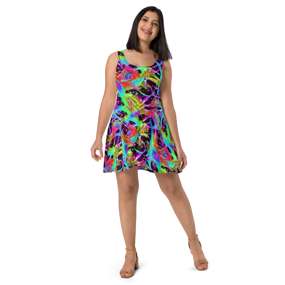Stellar Jungle on Skater Dress — Front