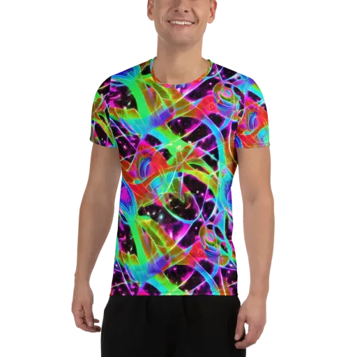 Stellar Jungle on a Men's Athletic T-Shirt