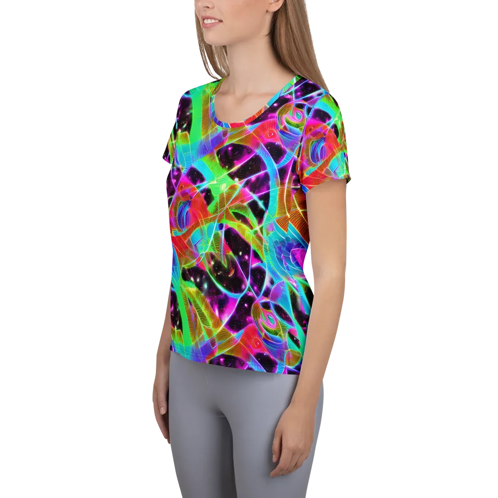 Stellar Jungle on Women's Athletic T-Shirt — Left
