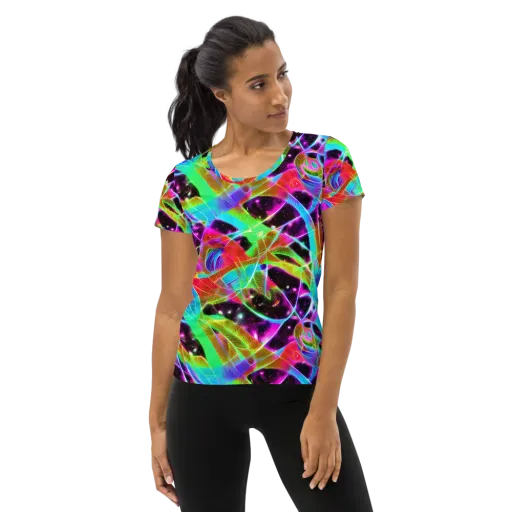 Stellar Jungle on a Women's Athletic T-Shirt