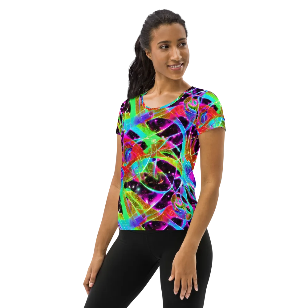 Stellar Jungle on Women's Athletic T-Shirt — Left