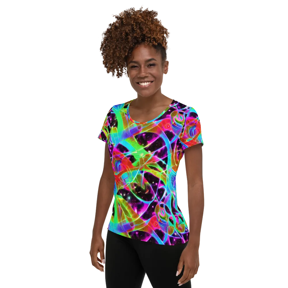 Stellar Jungle on Women's Athletic T-Shirt — Left