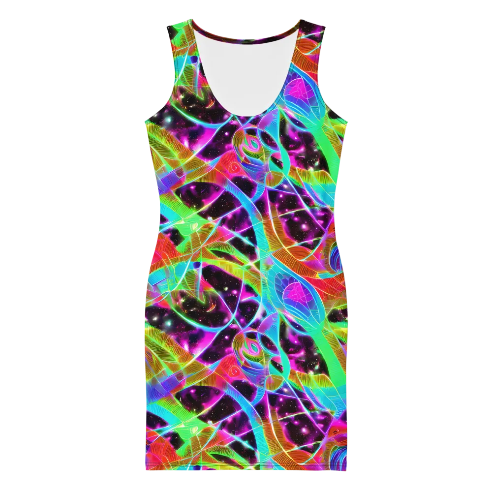 Stellar Jungle on Bodycon Dress — Front