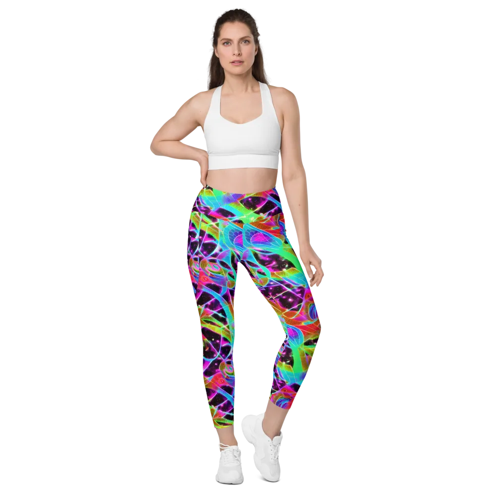 Stellar Jungle on Leggings with Pockets — Front